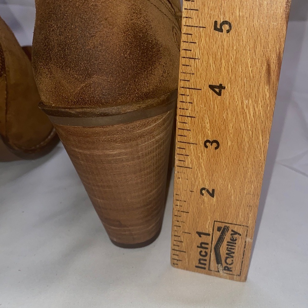 Dingo Whiskey Brown Suede Over The Knee Western Cowboy Boots‎ Pointed Toe Heel - Picture 11 of 12